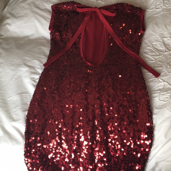 Red Sequin Valentine Dress - Picture 2 of 3